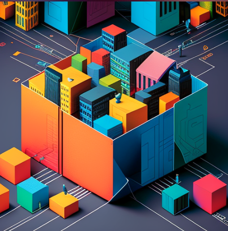 Geofence illustration of a targeted area in a city